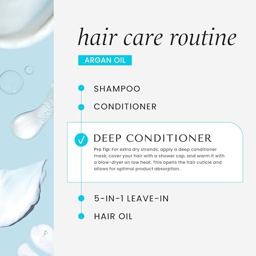 HASK Argan Oil Repairing Deep Conditioner - Color Safe, Sulfate Free & Paraben Free - 8 Fl Oz - görsel 10