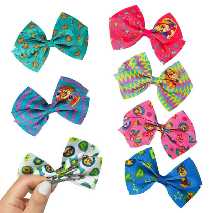 LUV HER Paw Patrol Alligator Hair Clips for Kids – 7-Pack Non-Slip 4-Inch Hair Bows – Girls Hair Accessories with Rescue Pup Prints – Ages 3+ – Non-Toxic Material Avelisse