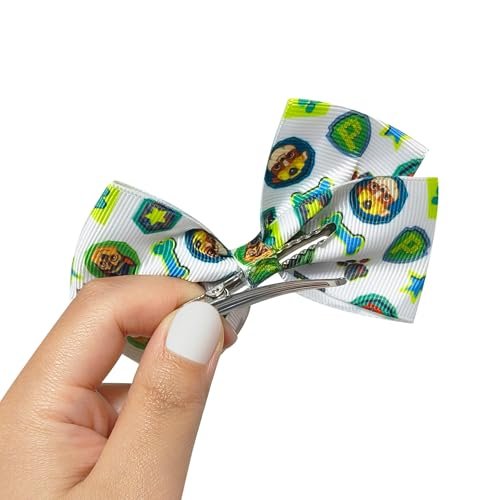 LUV HER Paw Patrol Alligator Hair Clips for Kids – 7-Pack Non-Slip 4-Inch Hair Bows – Girls Hair Accessories with Rescue Pup Prints – Ages 3+ – Non-Toxic Material Avelisse