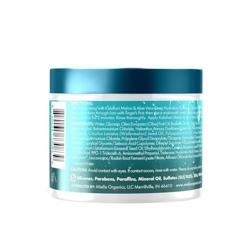 Mielle Organics 2-Minute Deep Conditioner - Kalahari Melon & Aloe Vera Moisturizing Hair Conditioner for Dry, Curly and Textured Hair - Softening, Detangling & Fast-Acting Deep Conditioning, 12 Ounce - görsel 16