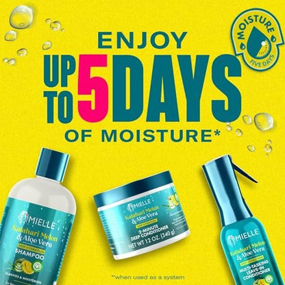 Mielle Organics Kalahari Melon & Aloe Vera Multi-Tasking Leave In Conditioner Spray - 3-in-1 Hair Detangler, Curl Refresher & Moisturizer for Dry, Curly & Textured Hair, 6.7 oz