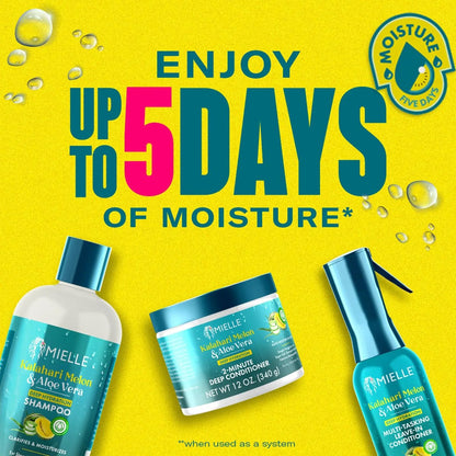 Mielle Organics Kalahari Melon & Aloe Vera Multi-Tasking Leave In Conditioner Spray - 3-in-1 Hair Detangler, Curl Refresher & Moisturizer for Dry, Curly & Textured Hair, 6.7 oz
