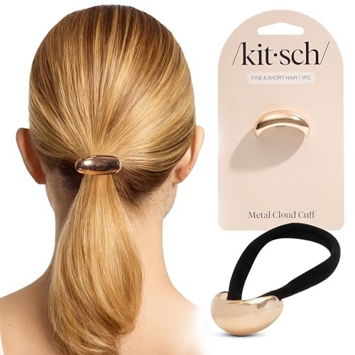 Kitsch Gold Hair Cuff - Small Metal Ponytail Cuff for Braids, Updos & Everyday Hairstyles | Durable & Elegant Hair Tie for Women | 1pc Avelisse