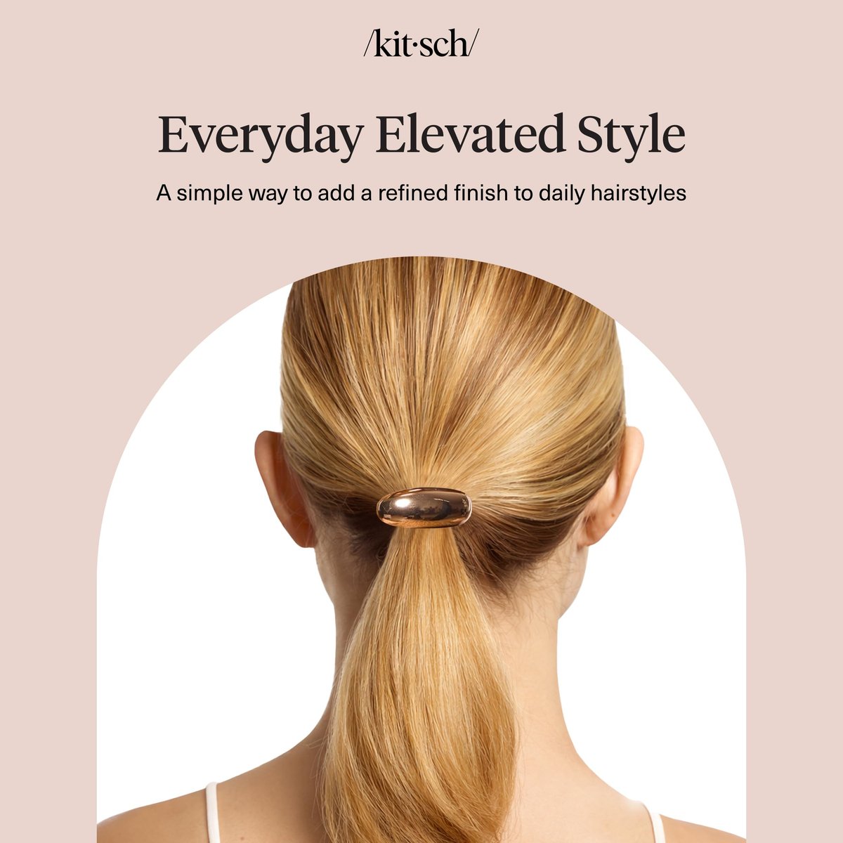 Kitsch Gold Hair Cuff - Small Metal Ponytail Cuff for Braids, Updos & Everyday Hairstyles | Durable & Elegant Hair Tie for Women | 1pc Avelisse