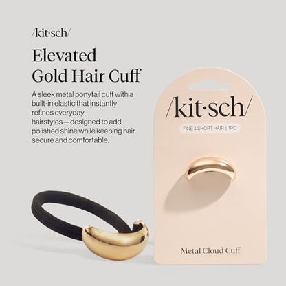 Kitsch Gold Hair Cuff - Small Metal Ponytail Cuff for Braids, Updos & Everyday Hairstyles | Durable & Elegant Hair Tie for Women | 1pc Avelisse