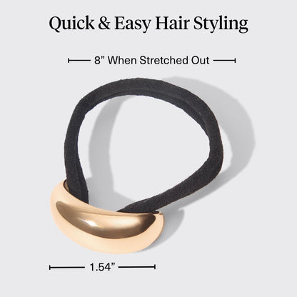 Kitsch Gold Hair Cuff - Small Metal Ponytail Cuff for Braids, Updos & Everyday Hairstyles | Durable & Elegant Hair Tie for Women | 1pc Avelisse