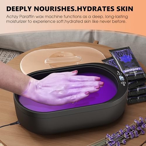 Achzzy Paraffin Wax Machine for Hands and Feet - 2000ml Thermostatic Warmer with Temperature & Reservation Mode, Nourishing Moisturizing Home Spa (Dark Gray) Avelisse