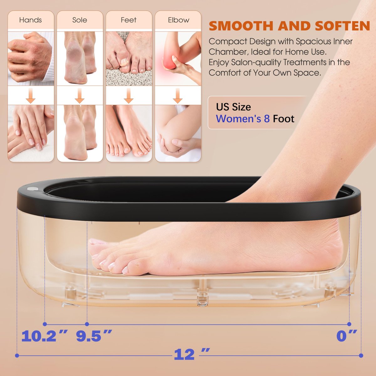 Achzzy Paraffin Wax Machine for Hands and Feet - 2000ml Thermostatic Warmer with Temperature & Reservation Mode, Nourishing Moisturizing Home Spa (Dark Gray) Avelisse