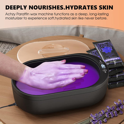 Achzzy Paraffin Wax Machine for Hands and Feet - 2000ml Thermostatic Warmer with Temperature & Reservation Mode, Nourishing Moisturizing Home Spa (Dark Gray) Avelisse