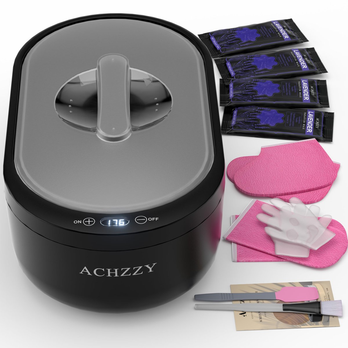 Achzzy Paraffin Wax Machine for Hands and Feet - 2000ml Thermostatic Warmer with Temperature & Reservation Mode, Nourishing Moisturizing Home Spa (Dark Gray) Avelisse