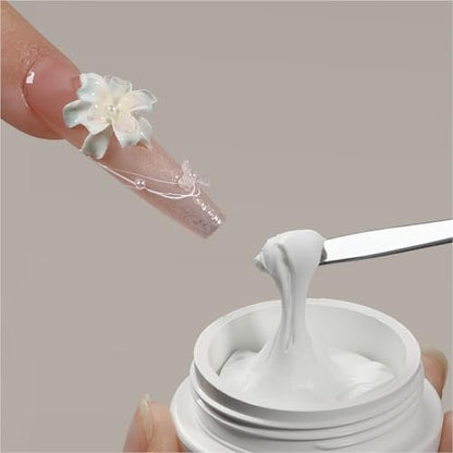 GAOY White 3D Sculpting Gel for Nail Art – 15g Hard Non-Sticky Carving Gel for Molding & Building