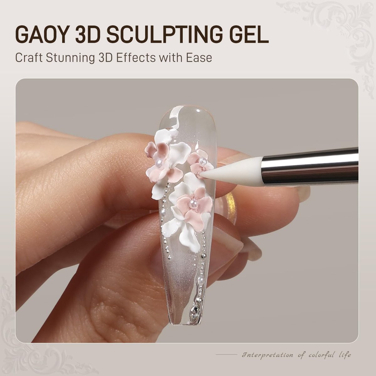 GAOY White 3D Sculpting Gel for Nail Art – 15g Hard Non-Sticky Carving Gel for Molding & Building - görsel 4
