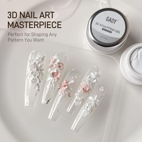 GAOY White 3D Sculpting Gel for Nail Art – 15g Hard Non-Sticky Carving Gel for Molding & Building - görsel 7