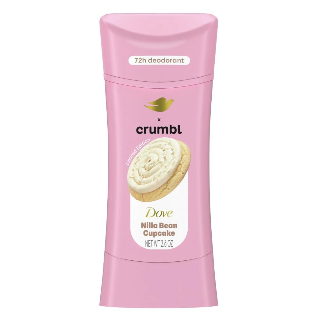 Dove x Crumbl 1 Pack Deodorant Stick - Crumbl Nilla Bean Cupcake, Aluminum Free, 2.6 oz - görsel 1