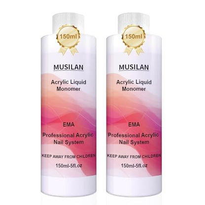 MUSILAN Monomer Acrylic Nail Liquid - 300ml Professional Acrylic Liquid for Powder System, Quick Dry Time for Beginners & Nail Techs Avelisse