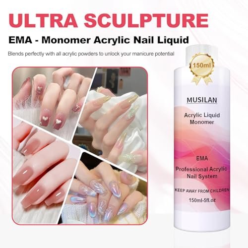 MUSILAN Monomer Acrylic Nail Liquid - 300ml Professional Acrylic Liquid for Powder System, Quick Dry Time for Beginners & Nail Techs Avelisse