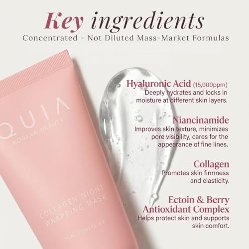 QUIA Collagen Wrapping Mask 75ml - Clinical +92% Firmer Appearance - Overnight Glass Skin Peel Off - Korean Skincare - All Skin Types Avelisse