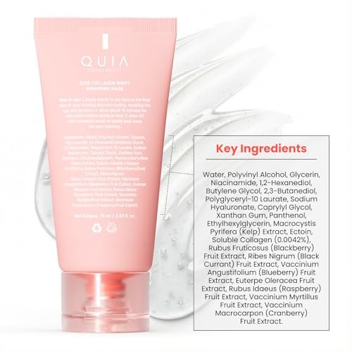 QUIA Collagen Wrapping Mask 75ml - Clinical +92% Firmer Appearance - Overnight Glass Skin Peel Off - Korean Skincare - All Skin Types Avelisse