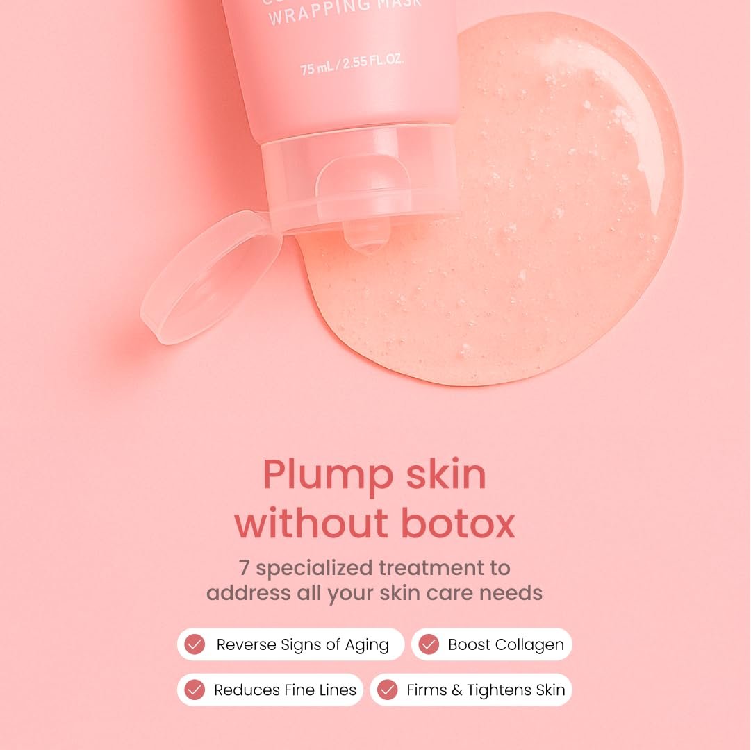 QUIA Collagen Wrapping Mask 75ml - Clinical +92% Firmer Appearance - Overnight Glass Skin Peel Off - Korean Skincare - All Skin Types Avelisse