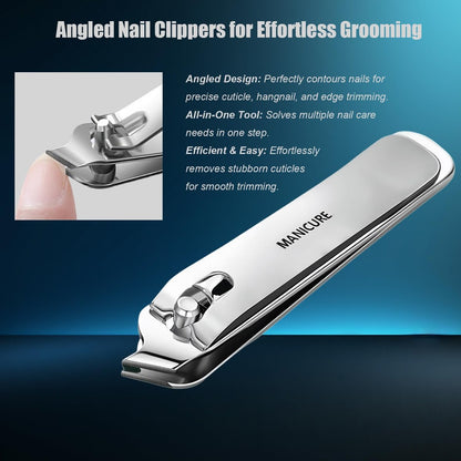Heavy-Duty 4 PCS Nail Clippers Set with Case – Sharp High-Carbon Steel Blades for Hard Nails, Portable Grooming Tool for Men & Women, Great Christmas Gift, Stocking Stuffers Idea