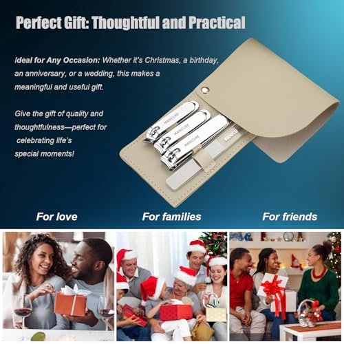 Heavy-Duty 4 PCS Nail Clippers Set with Case – Sharp High-Carbon Steel Blades for Hard Nails, Portable Grooming Tool for Men & Women, Great Christmas Gift, Stocking Stuffers Idea - görsel 16