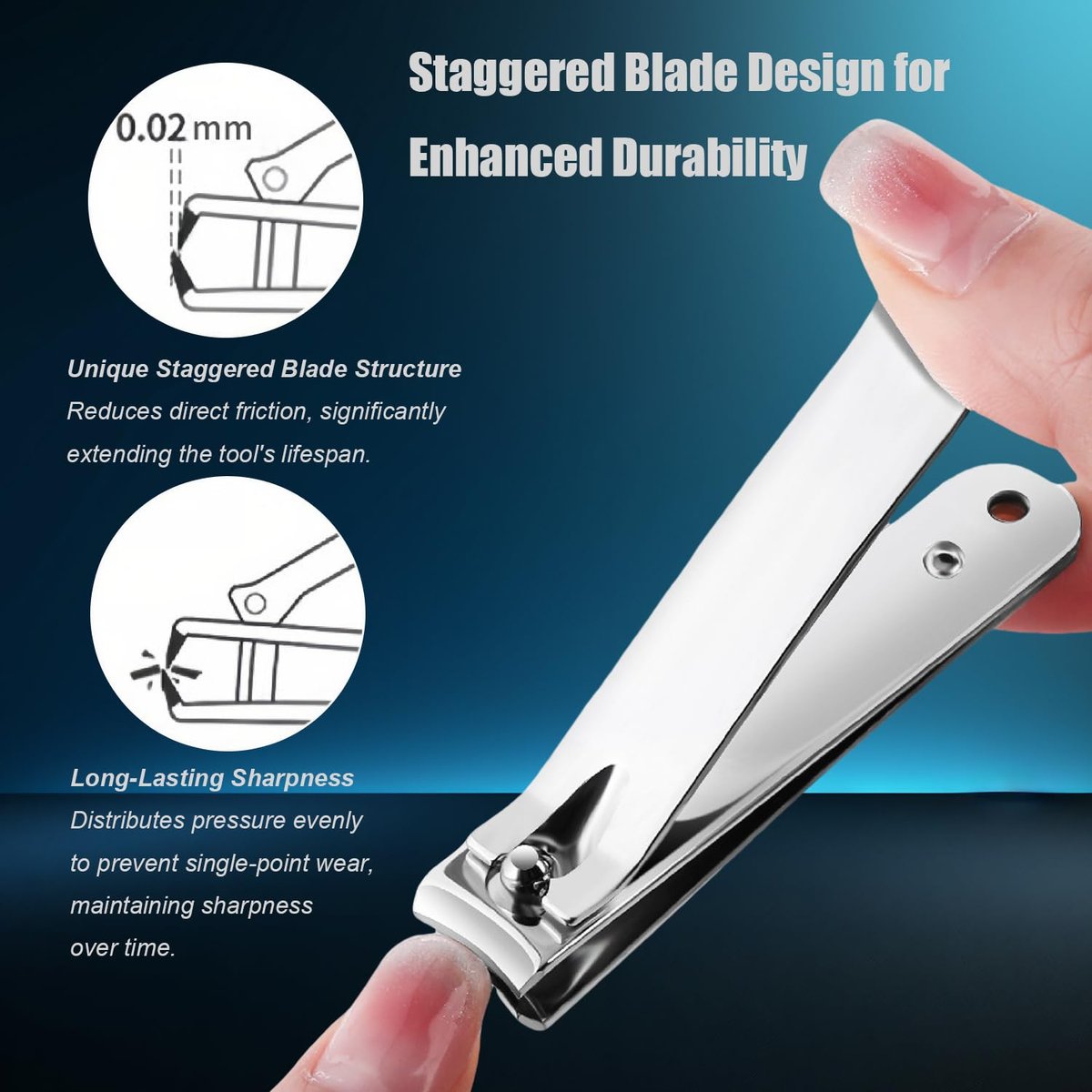 Heavy-Duty 4 PCS Nail Clippers Set with Case – Sharp High-Carbon Steel Blades for Hard Nails, Portable Grooming Tool for Men & Women, Great Christmas Gift, Stocking Stuffers Idea - görsel 9