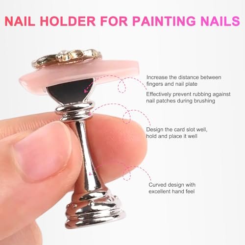 ANGNYA Nail Stand for Press Ons – Super Magnetic Base with Reusable Putty for Painting & Display, Home DIY Salon Supplies (Grey, 3.38x3.38in) - görsel 10