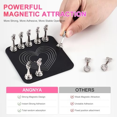 ANGNYA Nail Stand for Press Ons – Super Magnetic Base with Reusable Putty for Painting & Display, Home DIY Salon Supplies (Grey, 3.38x3.38in) - görsel 14