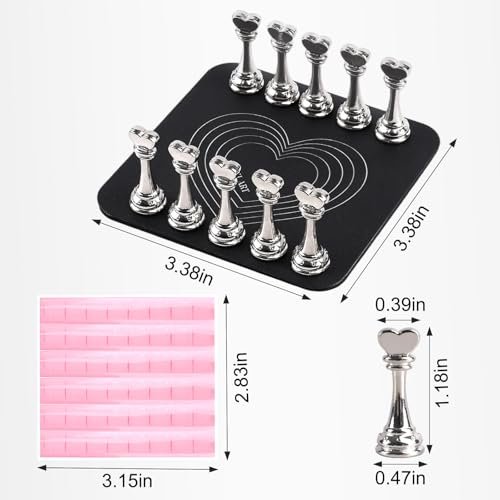 ANGNYA Nail Stand for Press Ons – Super Magnetic Base with Reusable Putty for Painting & Display, Home DIY Salon Supplies (Grey, 3.38x3.38in) - görsel 8