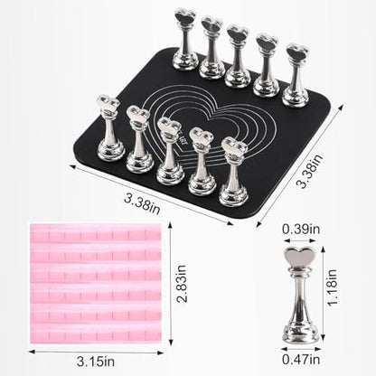 ANGNYA Nail Stand for Press Ons – Super Magnetic Base with Reusable Putty for Painting & Display, Home DIY Salon Supplies (Grey, 3.38x3.38in)