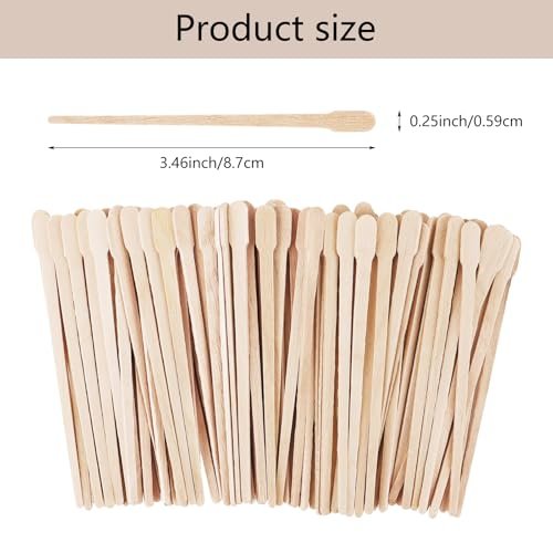 1200 Pcs Wooden Wax Sticks - Small Wax Spatulas Applicator for Hair Removal, Eyebrow, Lip, Nose, Brow - görsel 4