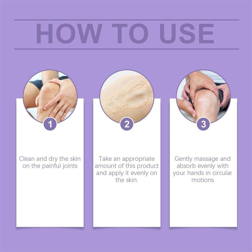 2Pcs Joint Gel Purple Gel - Soothing Massage Cream for Knees, Lumbar, Neck, Hands, and Feet Avelisse
