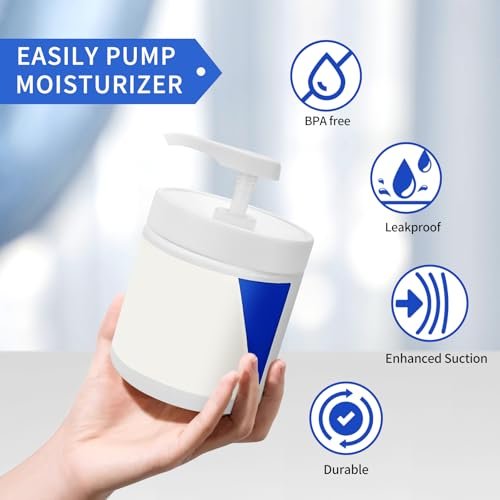 Universal Pump Lid for CeraVe Moisturizing Cream 19oz (2 Pack) - Cream Pump Dispenser for 3.3 Inch Diameter Mouth Jars - görsel 9