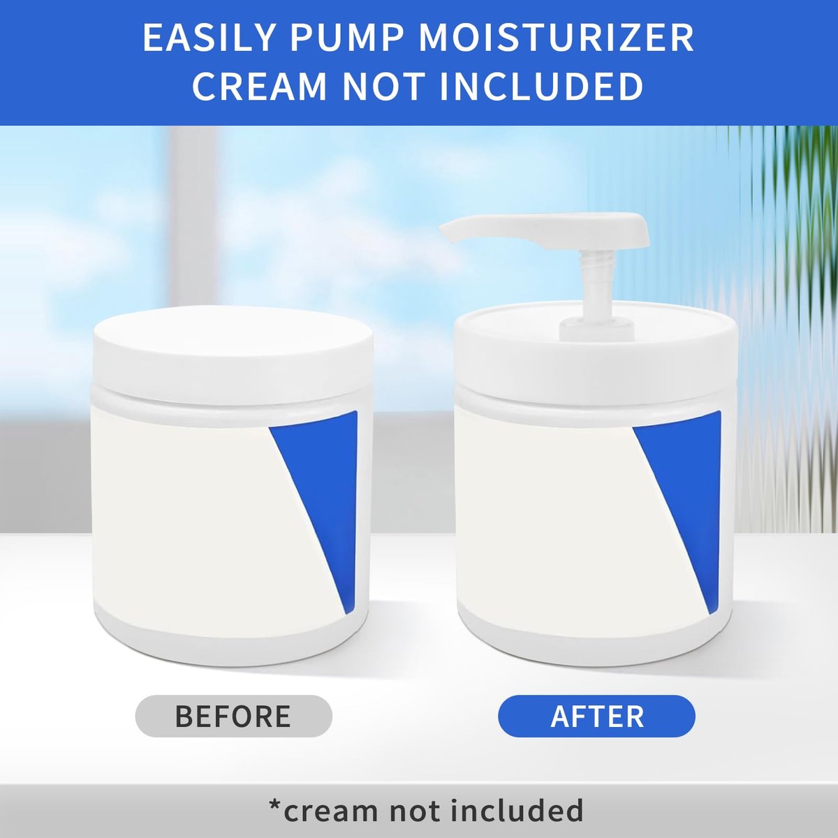 Universal Pump Lid for CeraVe Moisturizing Cream 19oz (2 Pack) - Cream Pump Dispenser for 3.3 Inch Diameter Mouth Jars - görsel 4
