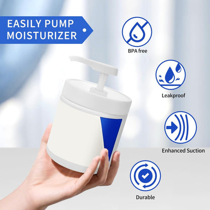 Universal Pump Lid for CeraVe Moisturizing Cream 19oz (2 Pack) - Cream Pump Dispenser for 3.3 Inch Diameter Mouth Jars