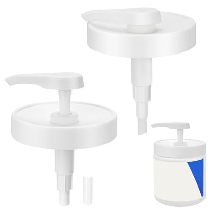 Universal Pump Lid for CeraVe Moisturizing Cream 19oz (2 Pack) - Cream Pump Dispenser for 3.3 Inch Diameter Mouth Jars