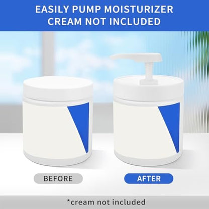 Universal Pump Lid for CeraVe Moisturizing Cream 19oz (2 Pack) - Cream Pump Dispenser for 3.3 Inch Diameter Mouth Jars