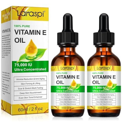 laraspi Pure Vitamin E Oil for Skin, Face, Scars, Body – Moisturizing Dry Skin, 4 oz Avelisse