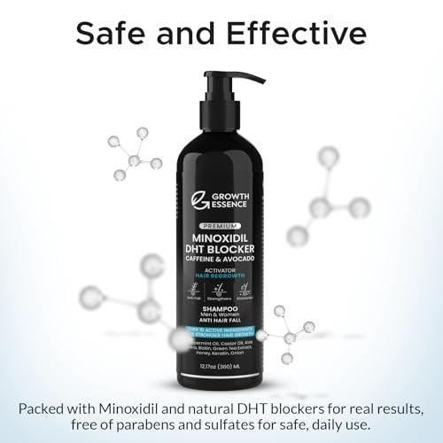 Minoxidil & Biotin Shampoo for Hair Growth - DHT Blocker with Caffeine, Castor Oil & Onion for Thicker, Healthier Hair - Strengthening Formula for Men & Women Avelisse
