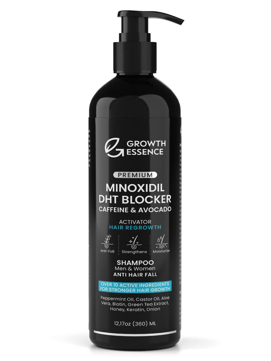 Minoxidil & Biotin Shampoo for Hair Growth - DHT Blocker with Caffeine, Castor Oil & Onion for Thicker, Healthier Hair - Strengthening Formula for Men & Women Avelisse