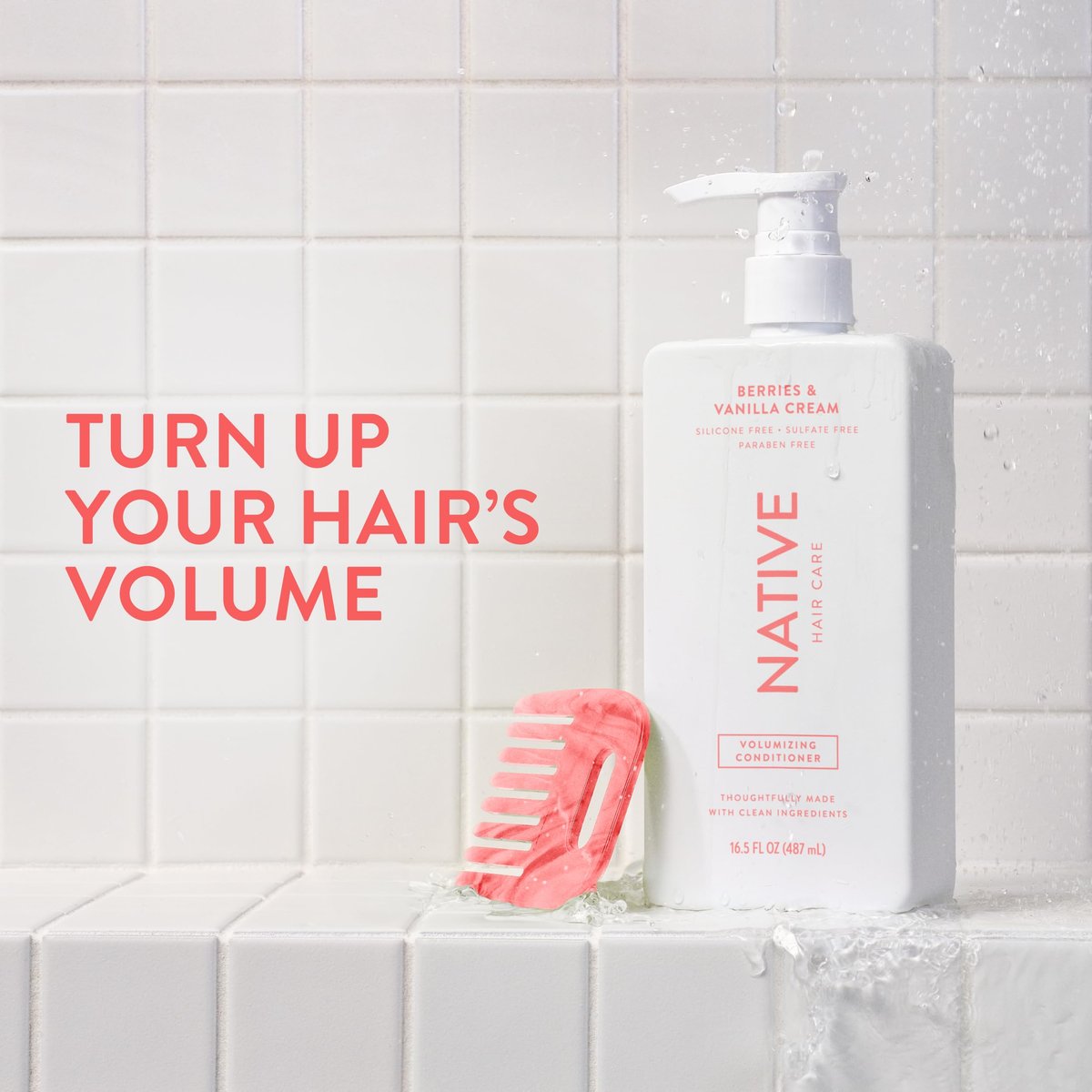 Native Volumizing Conditioner Berries & Vanilla Cream - 16.5 fl oz | Sulfate-Free & Paraben-Free - görsel 3