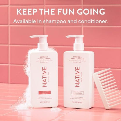 Native Vanilla & Cactus Flower Shampoo and Conditioner Set – Naturally Derived, Sulfate-Free & Dye-Free for All Hair Types – 2-Pack (16.5 Fl Oz Each)