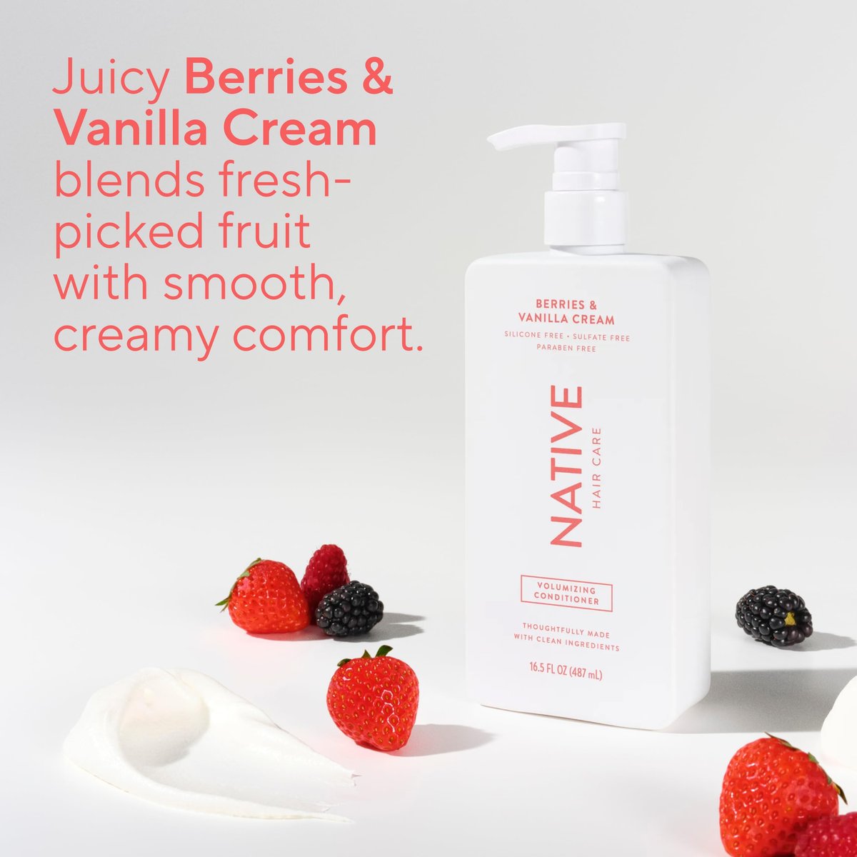 Native Volumizing Conditioner Berries & Vanilla Cream - 16.5 fl oz | Sulfate-Free & Paraben-Free - görsel 15