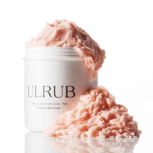 ULRUB Body Scrub 460g - Perfumed Exfoliator for Dark Spots, Intimate Areas, Knees, Arms, Elbows, Heels with CICA Extract, Placenta, Vitamin C - Japanese Body Smoother for Women Avelisse