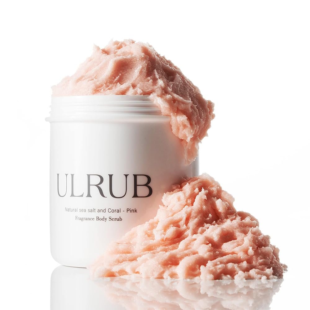 ULRUB Body Scrub 460g - Perfumed Exfoliator for Dark Spots, Intimate Areas, Knees, Arms, Elbows, Heels with CICA Extract, Placenta, Vitamin C - Japanese Body Smoother for Women Avelisse