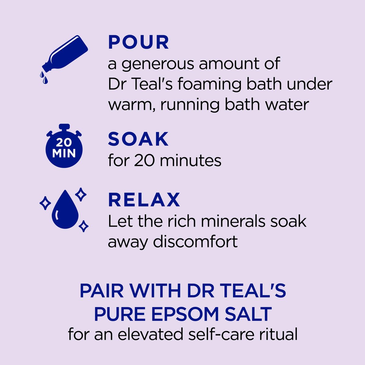 Dr Teal's Foaming Bath with Pure Epsom Salt, Soothe & Sleep with Lavender, 62.5 fl oz Avelisse