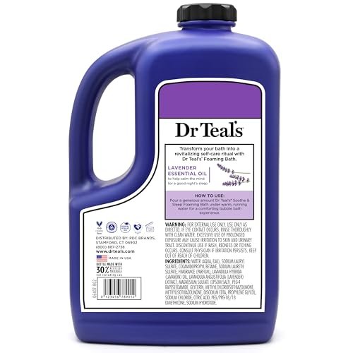 Dr Teal's Foaming Bath with Pure Epsom Salt, Soothe & Sleep with Lavender, 62.5 fl oz Avelisse