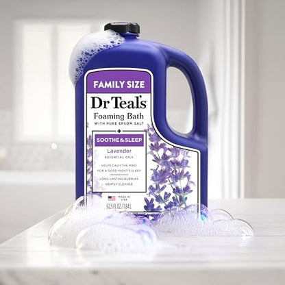 Dr Teal's Foaming Bath with Pure Epsom Salt, Soothe & Sleep with Lavender, 62.5 fl oz Avelisse