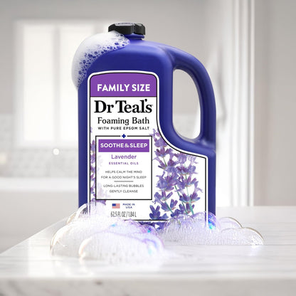 Dr Teal's Foaming Bath with Pure Epsom Salt, Soothe & Sleep with Lavender, 62.5 fl oz Avelisse