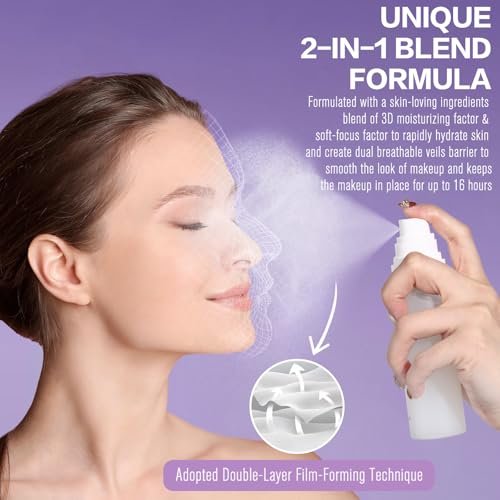UCANBE Dewy Setting Spray for Makeup - Long Lasting Hydrating Finishing Spray for Face, Micro-Fine Mist for Dewy Glow, Lightweight & Waterproof 16H Wear - görsel 8